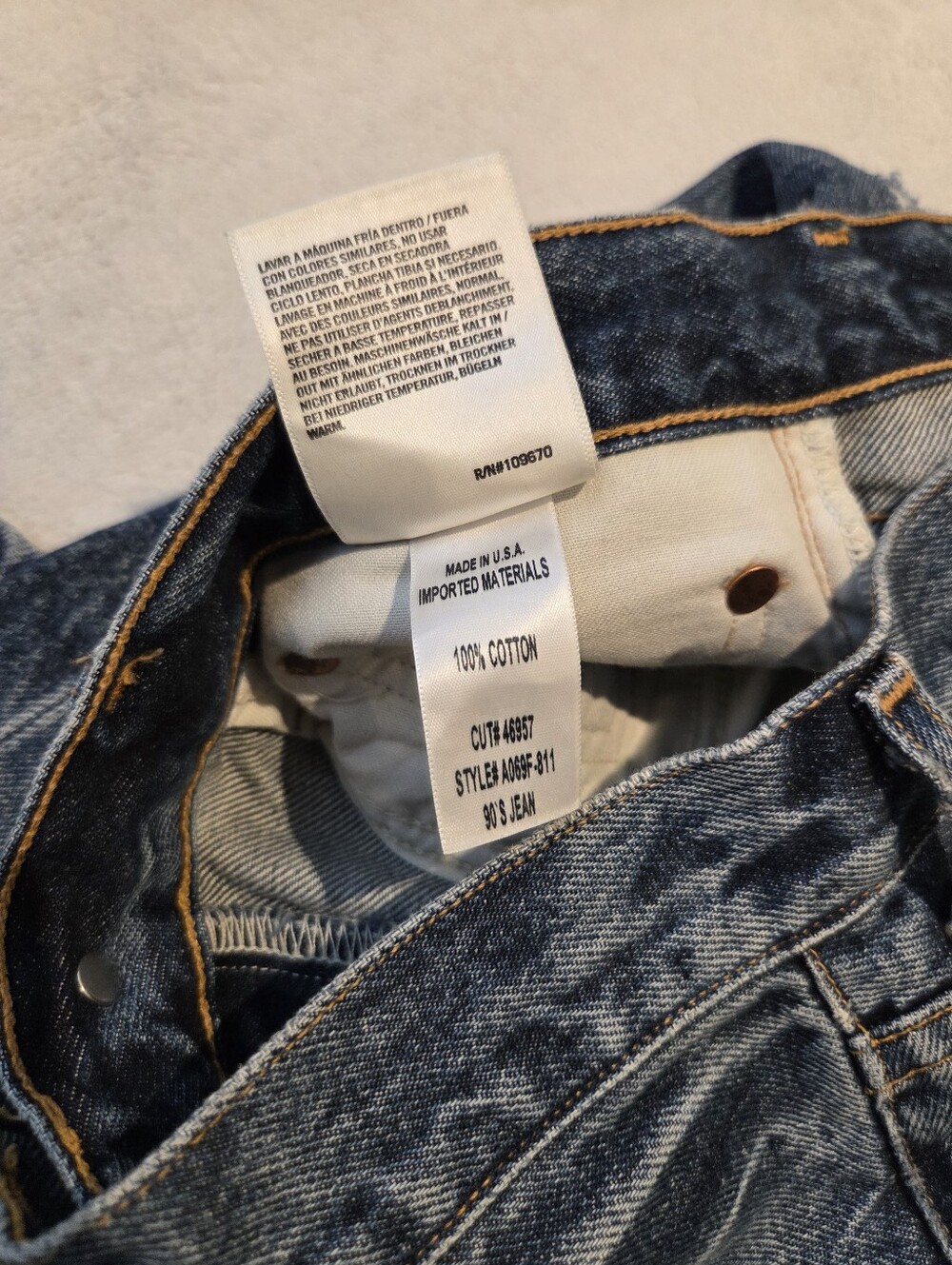 AGOLDE 90s High Rise Loose Fit Jeans Psyche Distressed Denim Size 25 - Picture 6 of 9